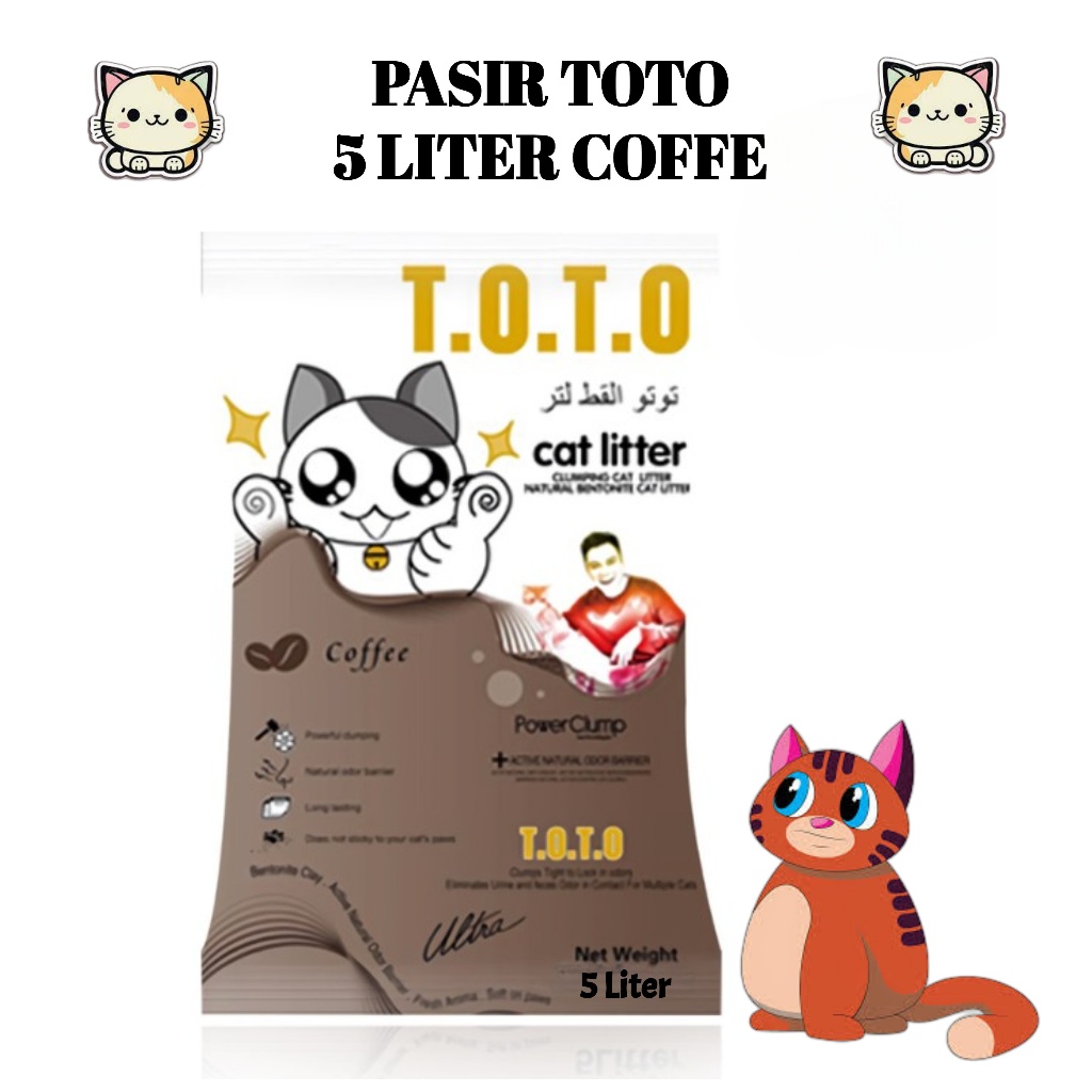 Jual Pasir Kucing Gumpal Wangi TOTO Aroma Coffee Kopi 5L 5 L Liter ...