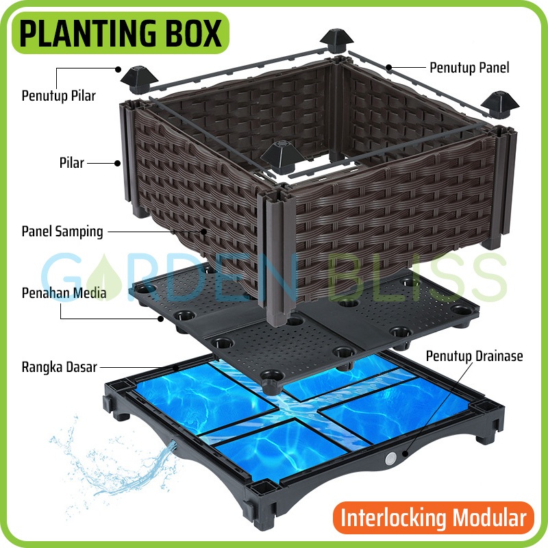 Jual Garden Bliss Planting Box / Raised Bed, Interlocking Modular ...