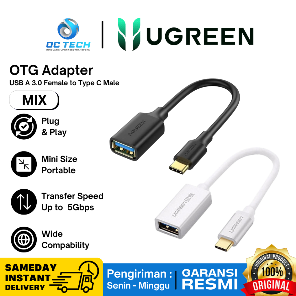 Jual UGREEN 30701 OTG USB type c male to USB 3.0 type A female Kabel ...