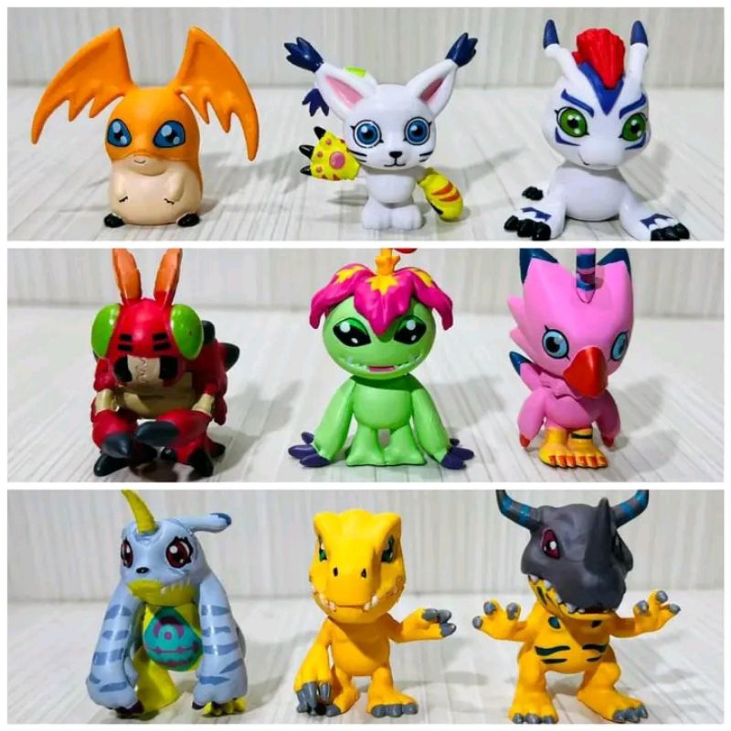 Jual mainan mini figuredigimon agumon patamon tailmon gomamon tentomon ...
