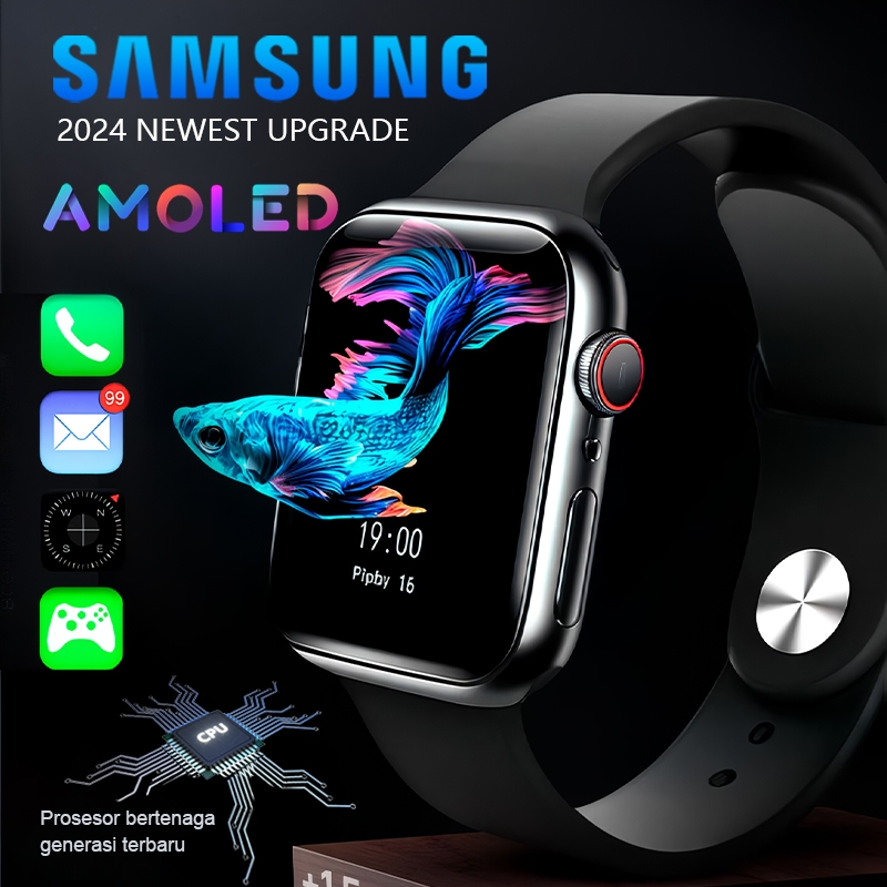 Jual 100aslil samsung 9 smartwatch 2.20" amoled jam smartwatch wanita smartwatch pria Android