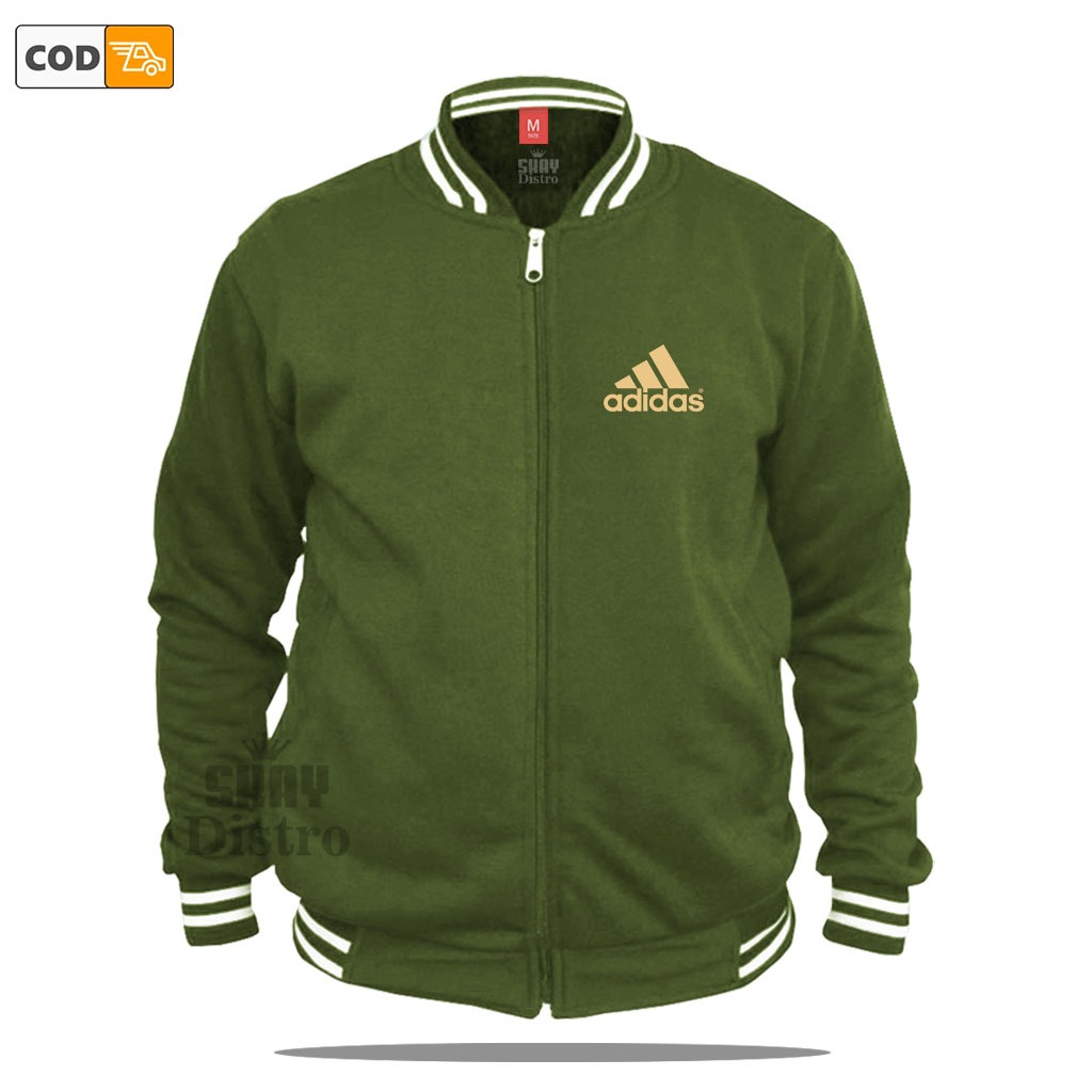 Jual BISA COD Jaket Bomber Varsity Baseball Resleting Adidaas Text Gold ...
