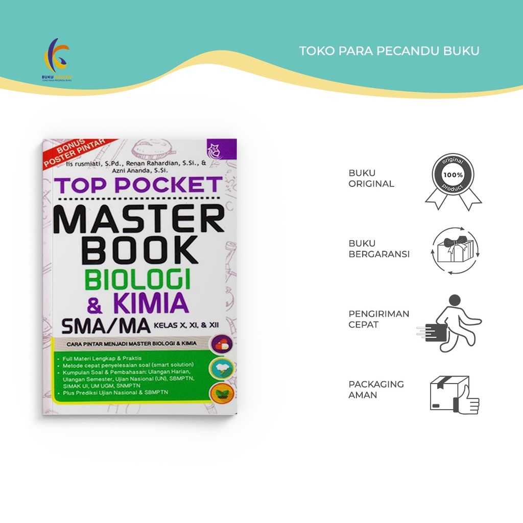 Jual Buku Pelajaran Top Pocket Master Book Biologi & Kimia SMA/MA Kelas X,  XI, & XII - Iis Rusmiati - Bintang Wahyu - Bumifiksi | Shopee Indonesia