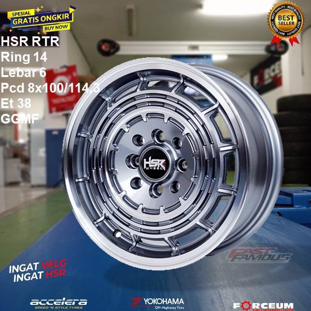 Jual velg hsr rtr r14 lebar 6 rata terbaru bisa untuk Karimun, Air ev ...