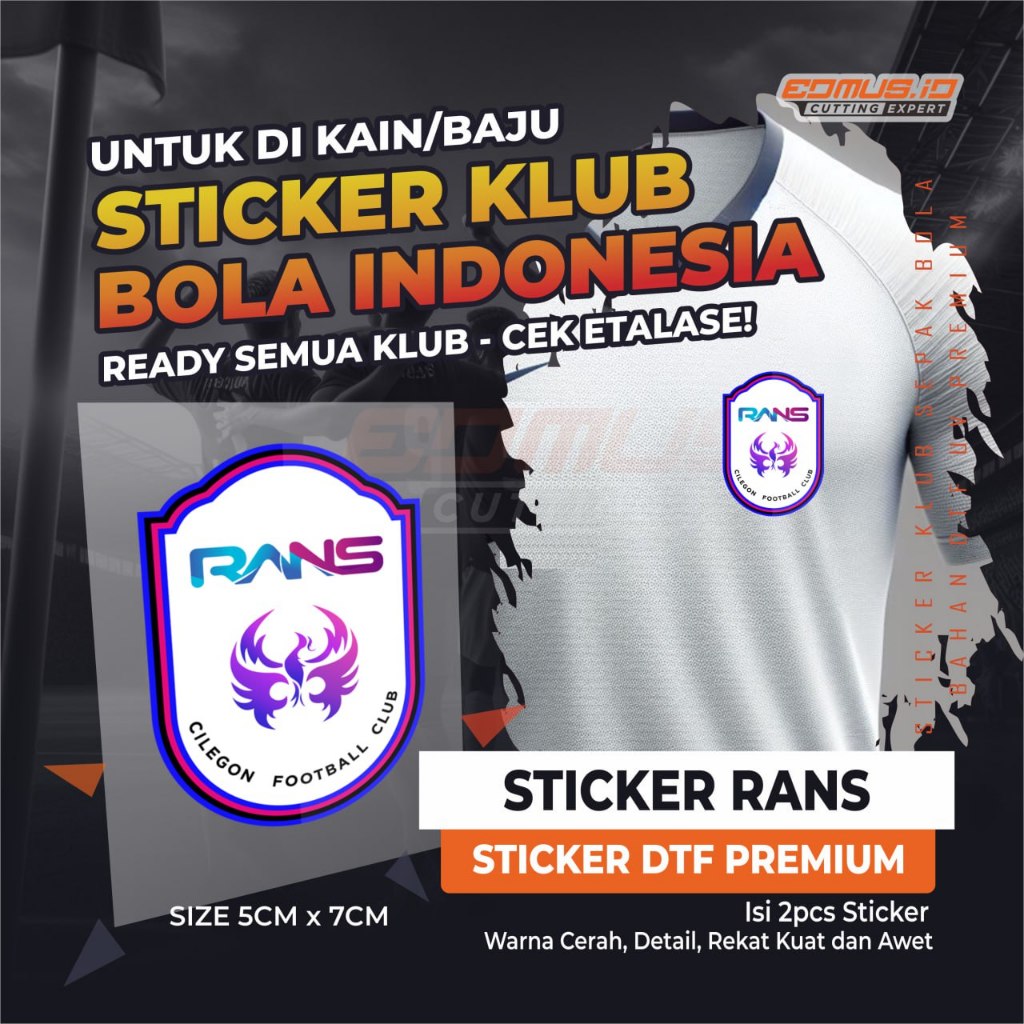 Jual STICKER RANS untuk baju/kain - Sticker DTF Seri Klub Bola ...