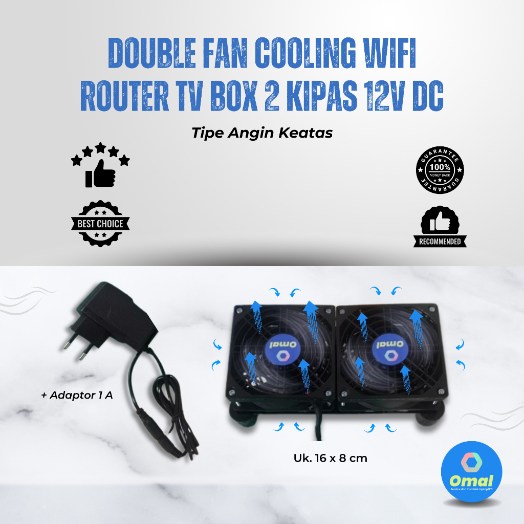 Jual Double Fan Cooling Wifi Router Tv Box Kipas Pendingin 2 Kipas 12v ...