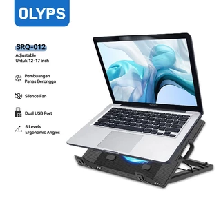 OLYPS Cooling Pad Laptop Kipas Pendingin Laptop Portable Silent - 5 Level Stand Adjustable