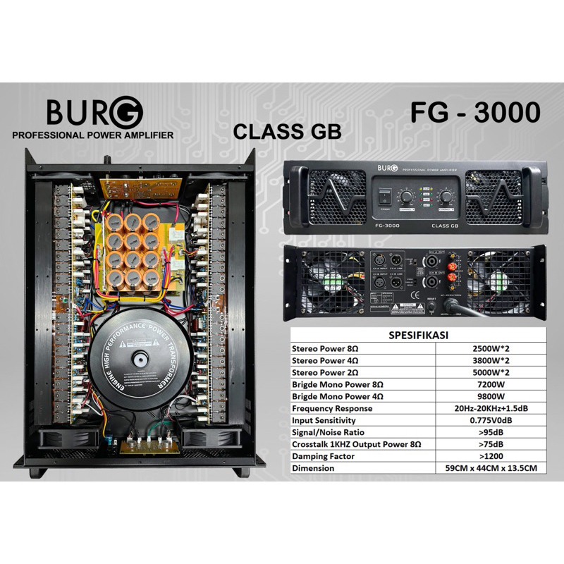 Jual Power BURG FG 3000 Original Power BURG Power Amplifier Watt Besar
