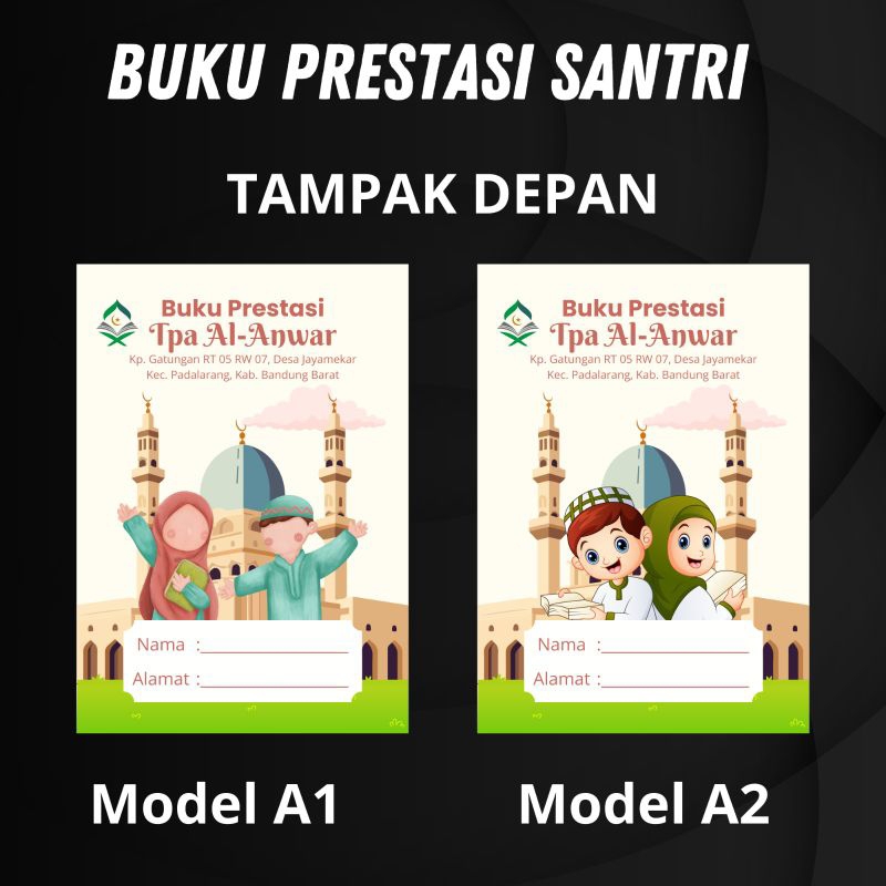 Jual BUKU PRESTASI SANTRI PENGAJIAN CUSTOM MURAH A6 COVER GLOSSY 2024