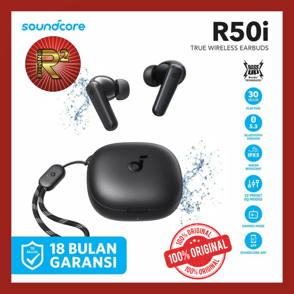 Original Beli Earphone Wireless Anker Soundcore R50i TWS