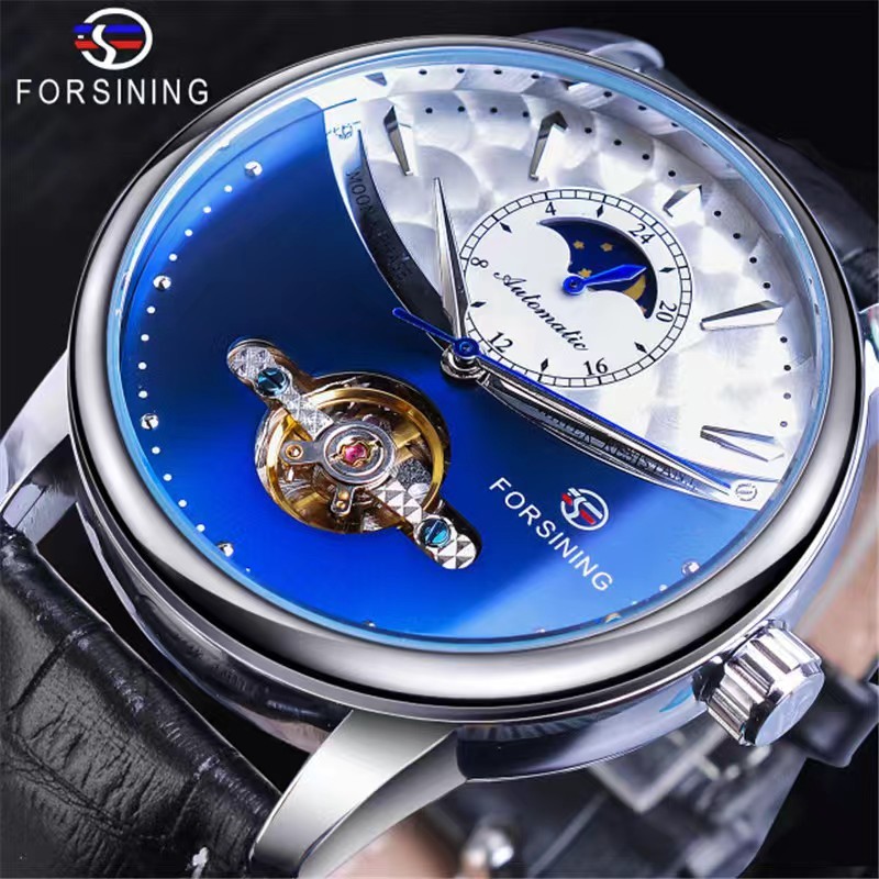 Jual Forsining Moon Phase Automatic Watch Royal Men Golden
