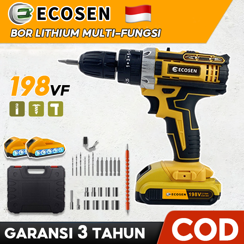 Jual Ecosen Mesin Bor Baterai Tangan Cordless Drill Battery Bor Cordless Power Drills Kit Bor