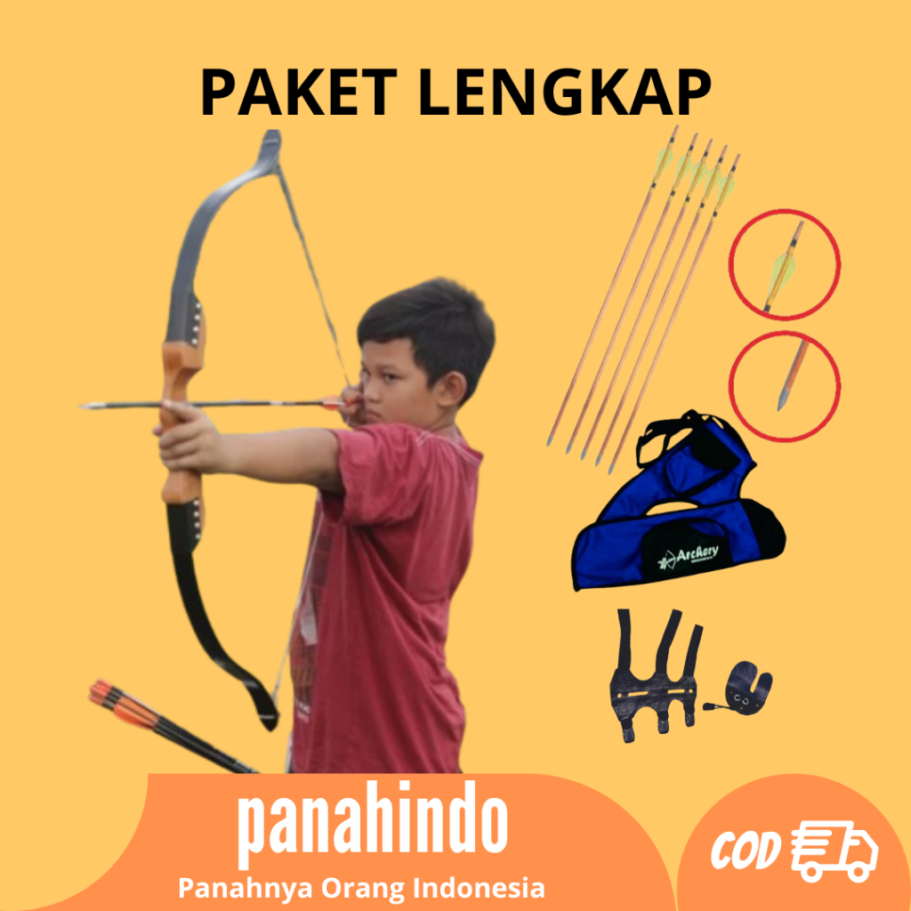 Jual Panahindo - Paket Busur Panah Pemula Anak Standar TK SD Black ...