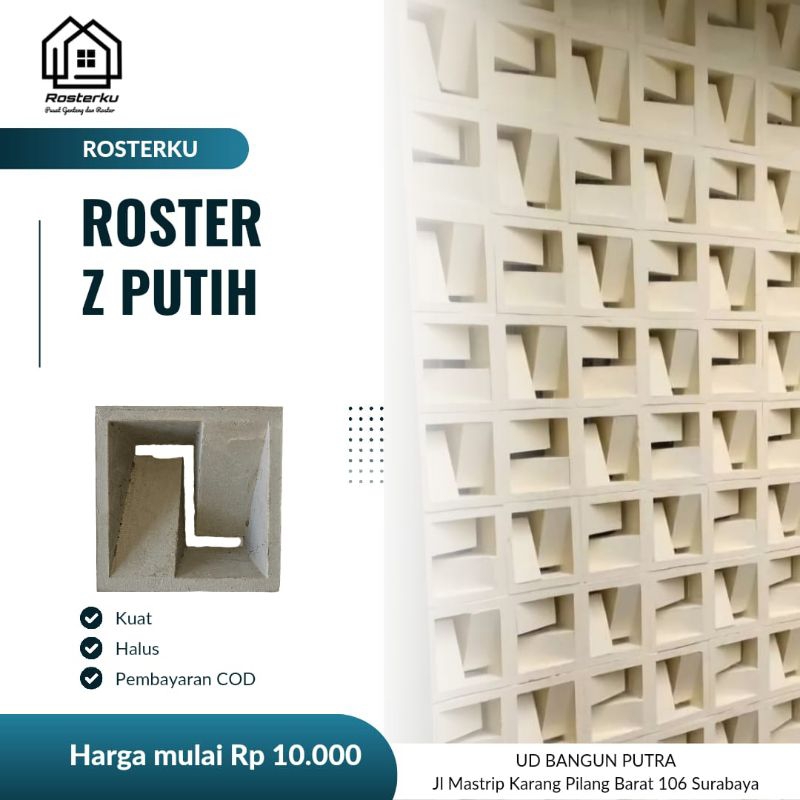 Jual Roster beton minimalis tipe Z Putih murah | Shopee Indonesia