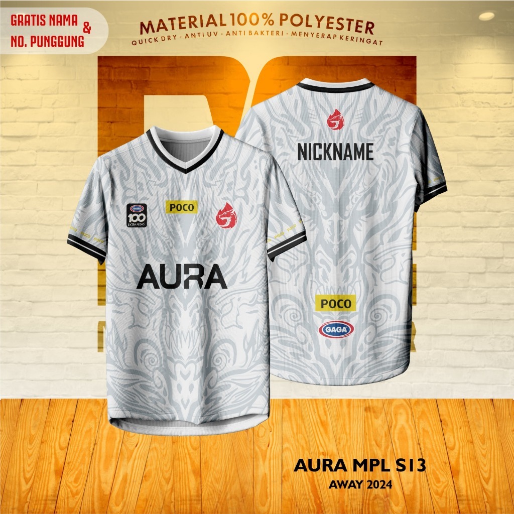 Jual PREMIUM BAJU JERSEY AURA FIRE MPL S13 PUTIH 2024 FULL PRINTING ...