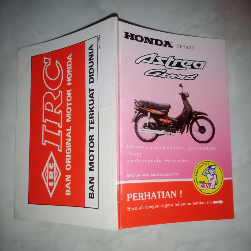 Jual Buku Pedoman Pemilik Dan Petunjuk Servis Honda Astrea Grand