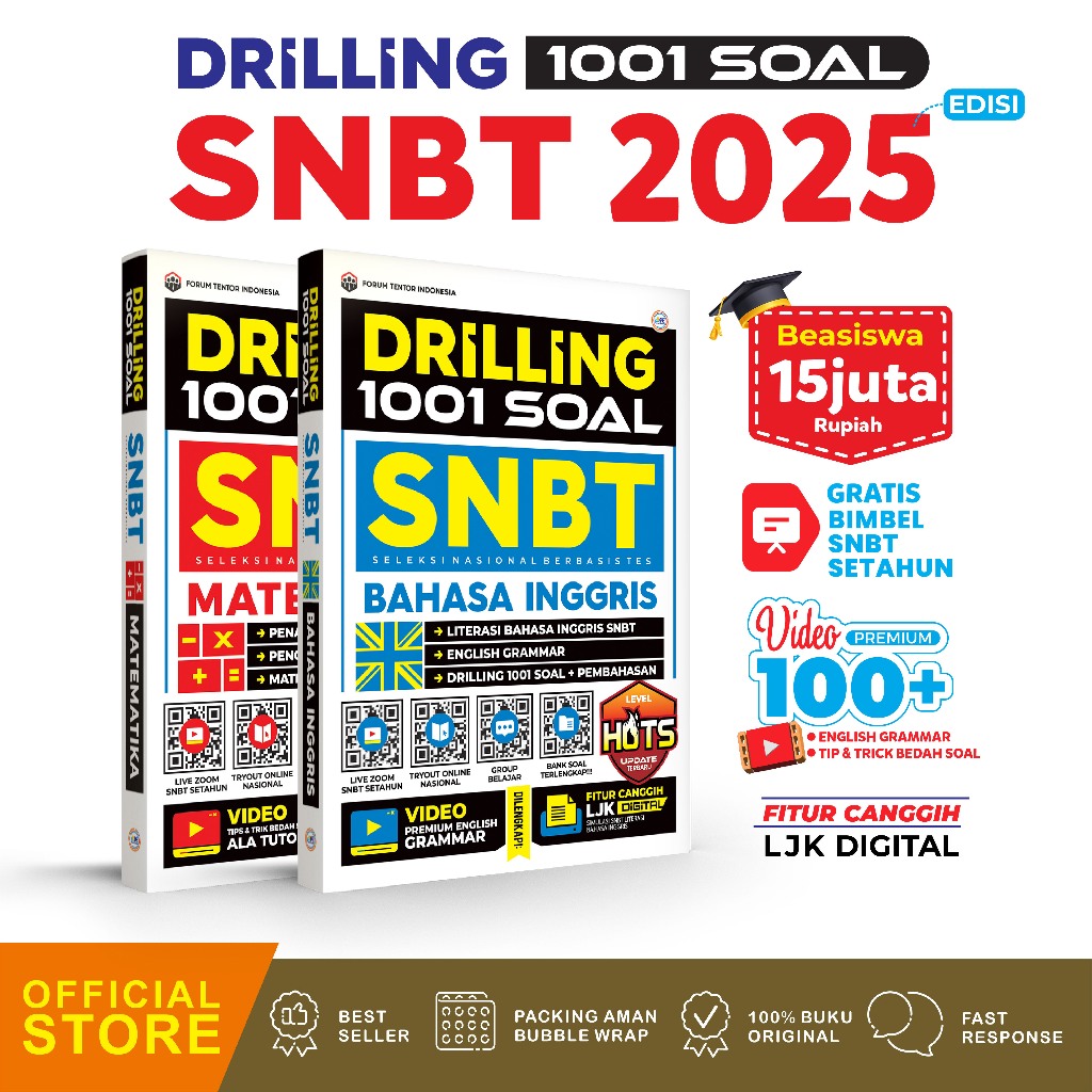 Jual BUKU SNBT 2025 DRILLING 1001 SOAL SNBT MATEMATIKA DAN BAHASA ...