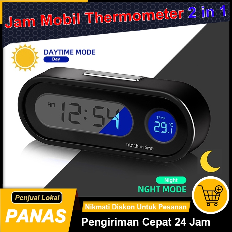 Jual Jam Dengan Termometer Mobil Untuk Dashboard Mobil Termometer Mobil ...
