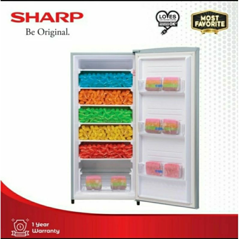 Jual Sharp FJ-M189N-SS Standing Freezer 6 Rak Frizer Berdiri 158 L ...