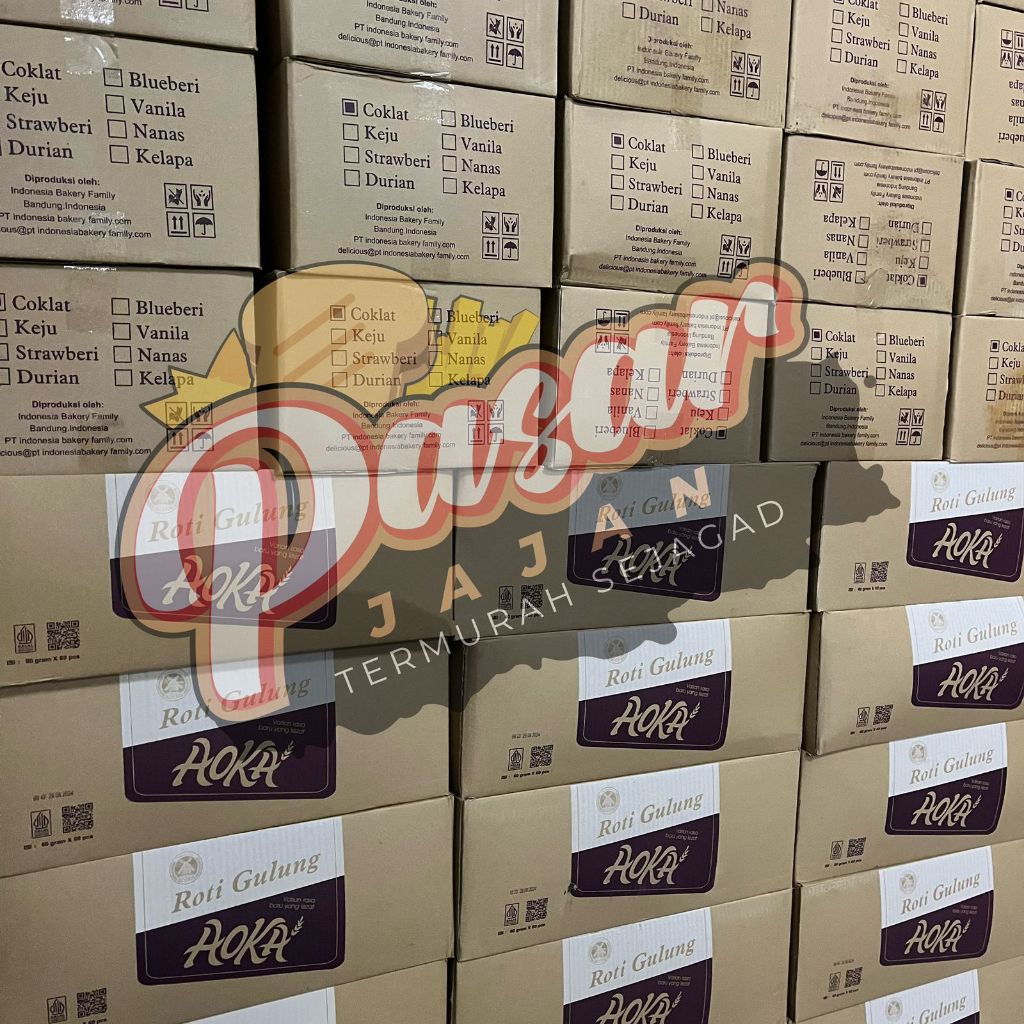 Jual Roti Aoka Gulung Karton Dus Isi 60 Buah Bisa Campur atau Mix ...