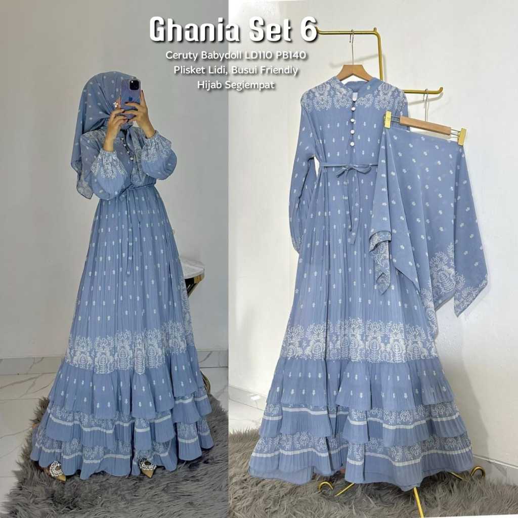 Jual SAVNA LABEL / GHANIA SET / GHANIA SET 4 / GAMIS SET GHANIA / GAMIS ...