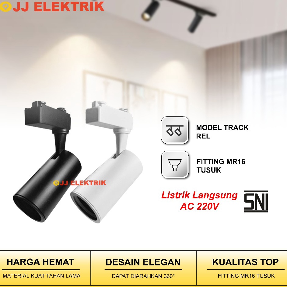 Jual Kap Lampu Sorot Rel Halogen LED MR16 Rell Track Spotlight Premium ...