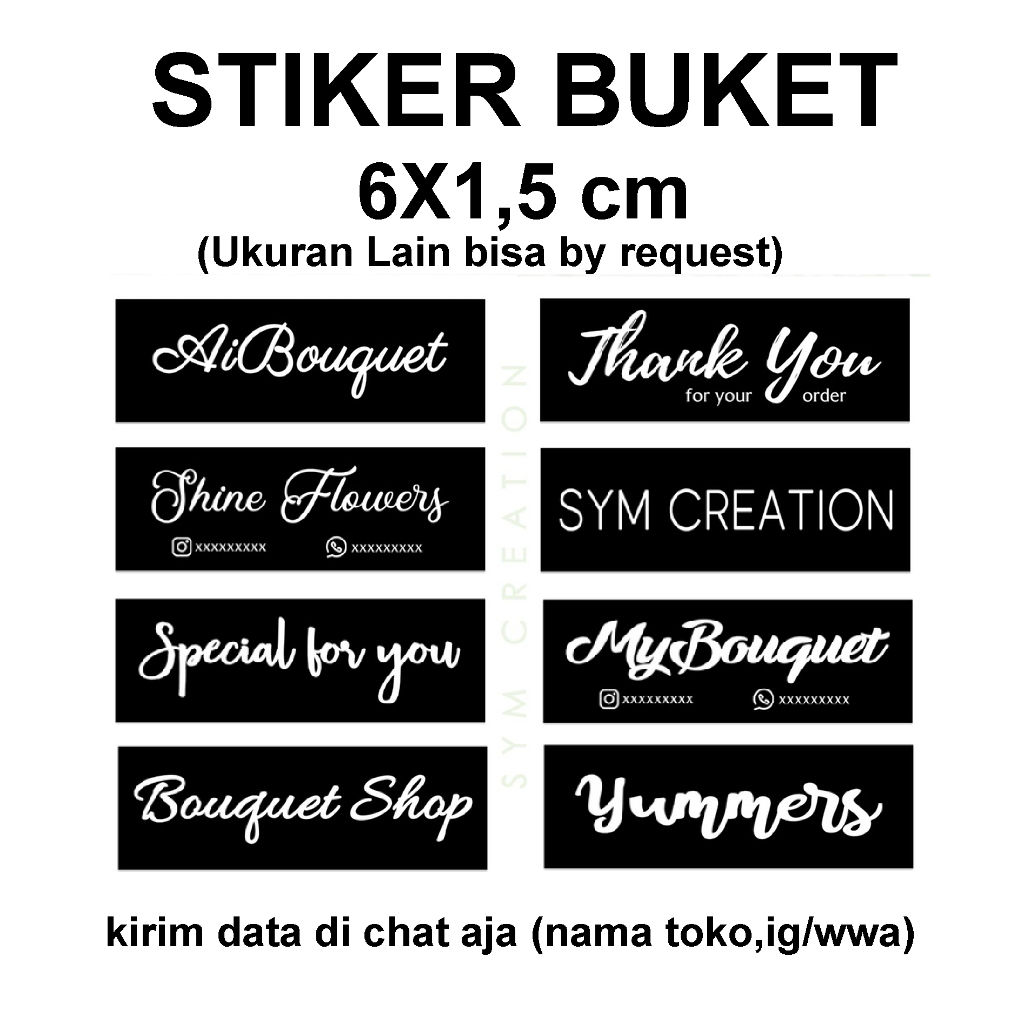 Jual Stiker Buket CUSTOM | Label Buket | Shopee Indonesia