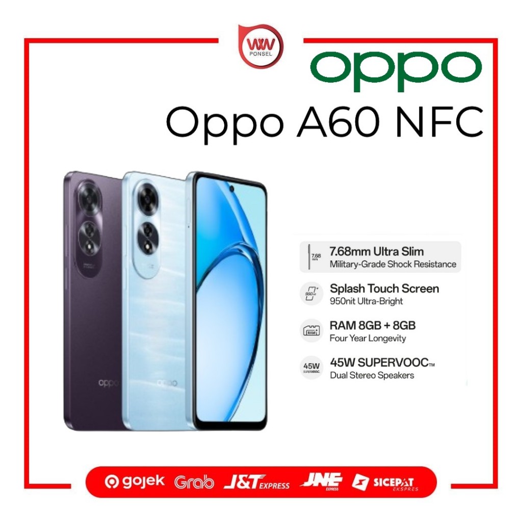 Jual Hp Oppo A60 NFC Ram 8GB Internal 256GB Garansi Resmi | Shopee