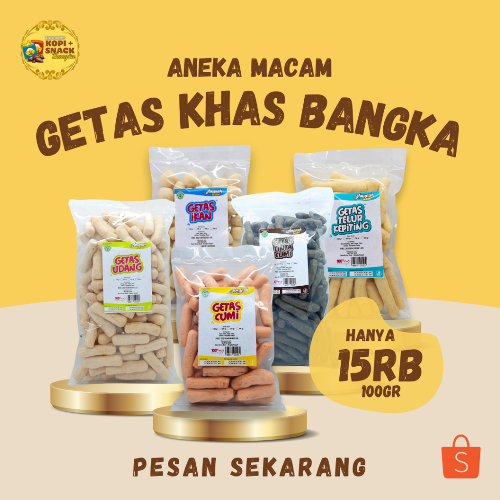 Jual Getas Camilan Khas Bangka Isi 100gr 3 Varian | Shopee Indonesia