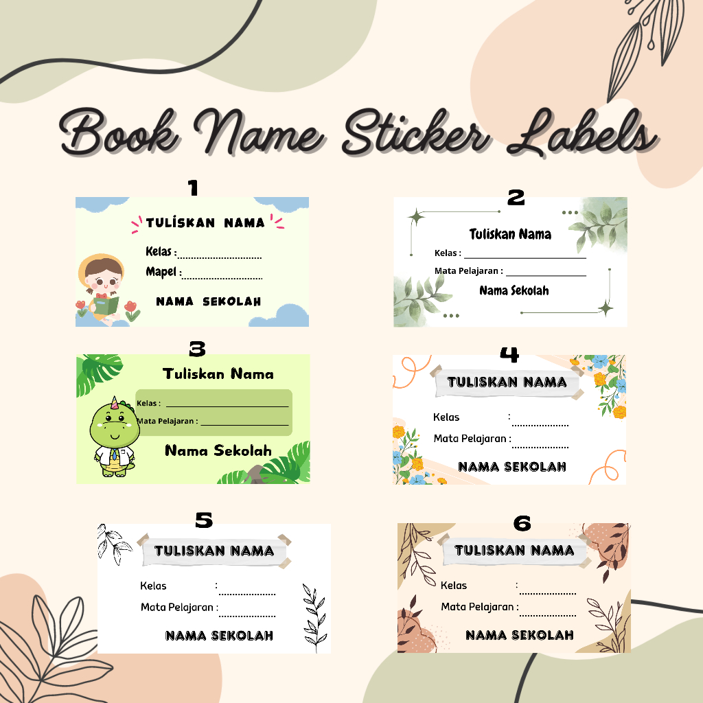 Jual Sticker Stiker Label Nama Buku Pelajaran Costum Murah Shopee Indonesia