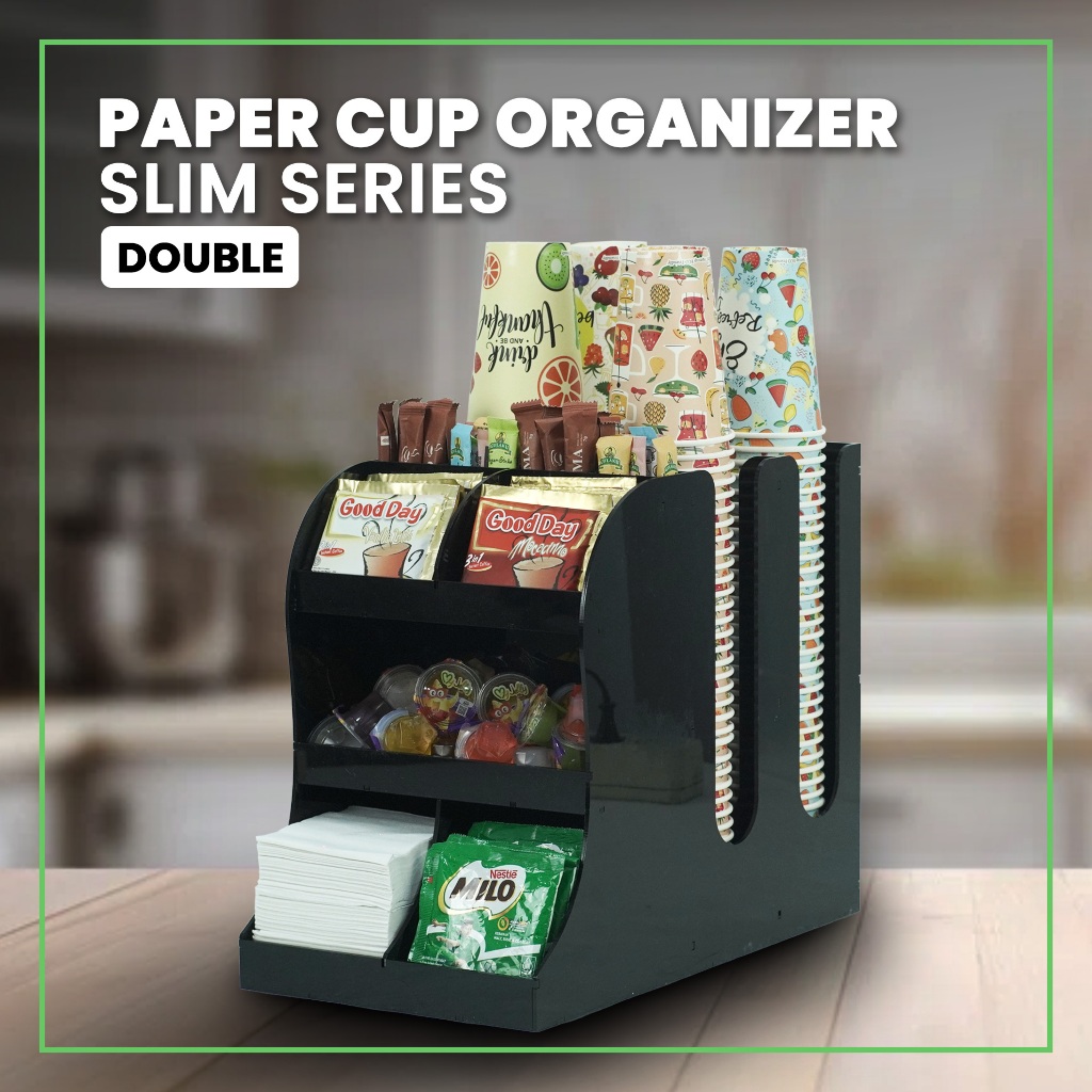 Jual Rak Cup Coffee Condiment Organizer Double Slim Series | Shopee ...