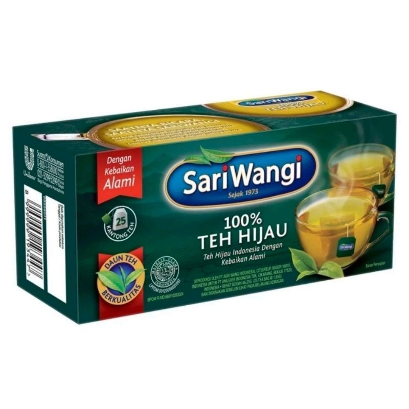 Jual Sariwangi Teh Hijau 25 Sachet Teh Celup | Shopee Indonesia