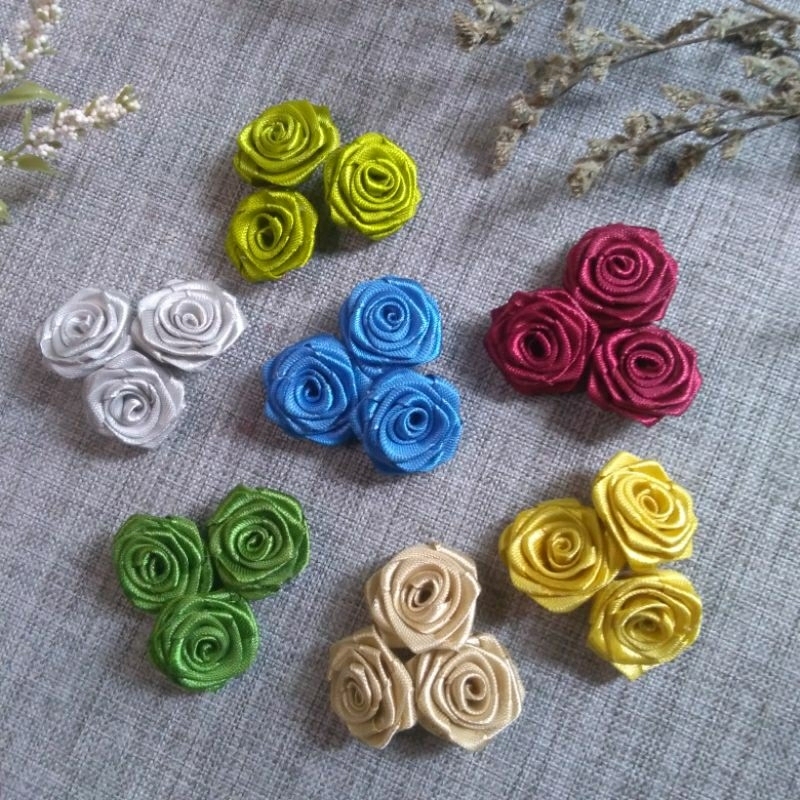 Jual Mawar Satin Mini/ Mawar Mini Pita Satin | Shopee Indonesia