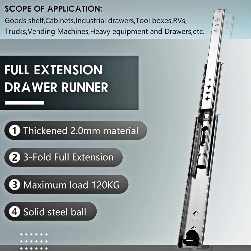 Jual Heavy Duty Drawer Slide With Lock Rel Laci ukuran 80cm max 120 kg ...