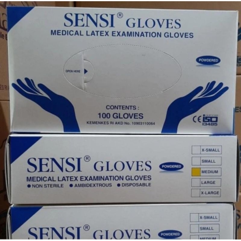 Jual sarung tangan sensi gloves latex isi 100 pcs (50 pasang) glove ...