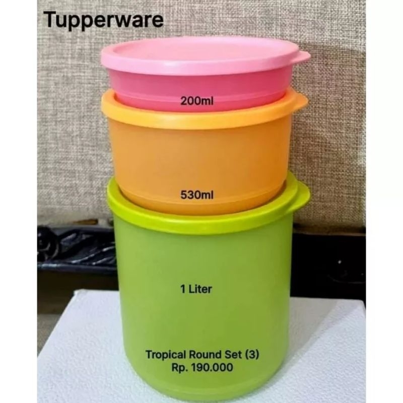 Jual Tupperware tropical round (ecer) | Shopee Indonesia