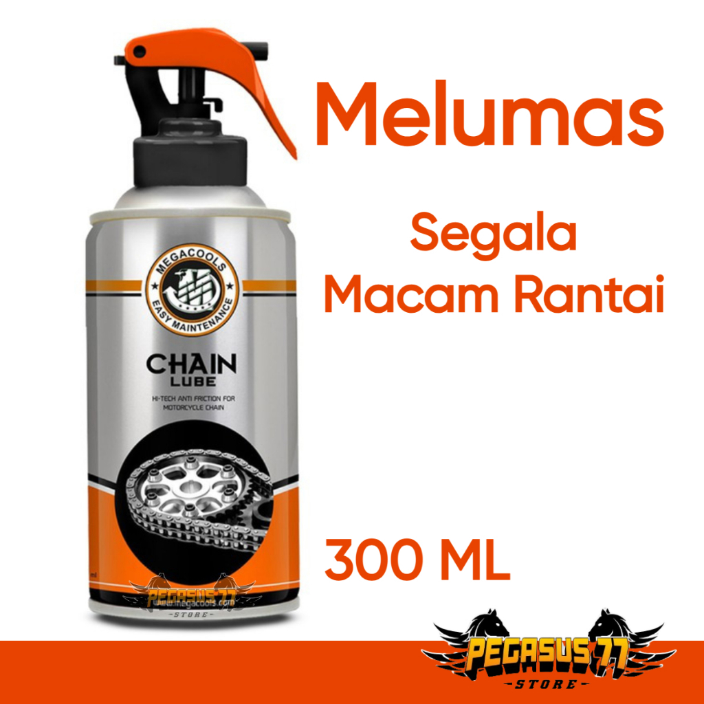 Jual CAIRAN PEMBERSIH PELUMAS GEMUK RANTAI MEGACOOLS CHAIN LUBE 300ML ...