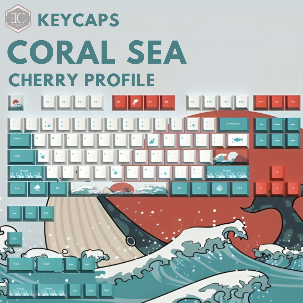 Jual Keycaps Keycap Keypad PBT Cherry Coral Sea | Shopee Indonesia