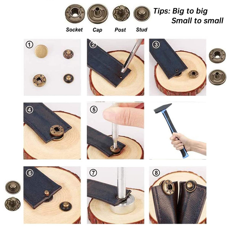 Jual 1 set Metal Alat Pasang Kancing Anvil Rivet Fixing Spike Rivets ...
