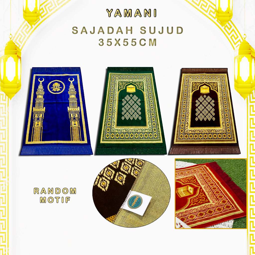 Sajadah Grosir Paket 10 PCS Sajadah Mini Sajadah Sujud Bahan Bludru Uk 36 cm x 60 cm