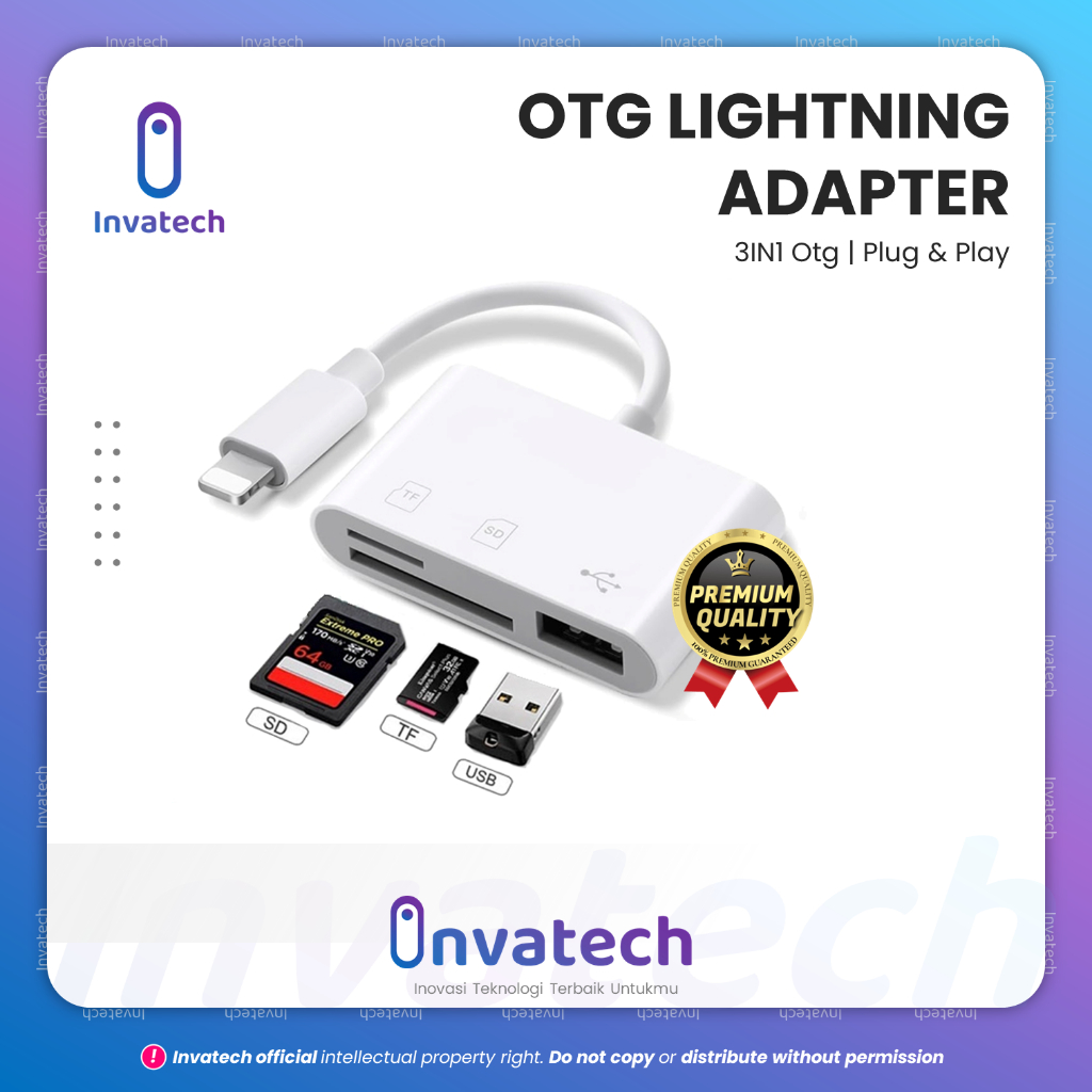 Jual 3In1 Lightning OTG Usb 3.0 Adapter SD/TF/Card Reader for Iphone ...