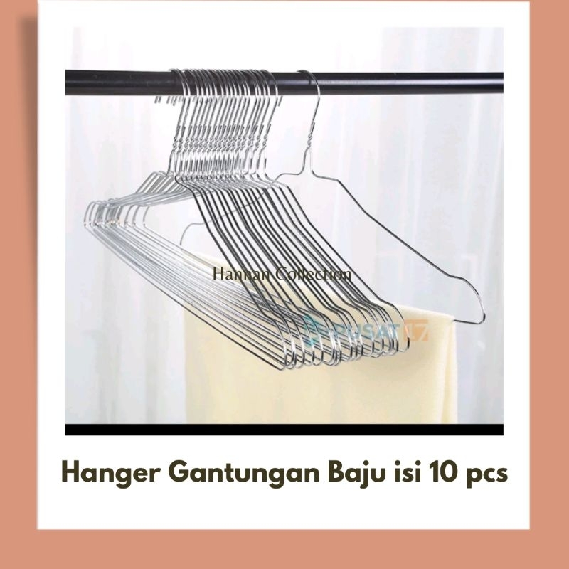 Jual Hanger Kawat Besi Stainless Gantungan Baju Isi Pcs Shopee Indonesia