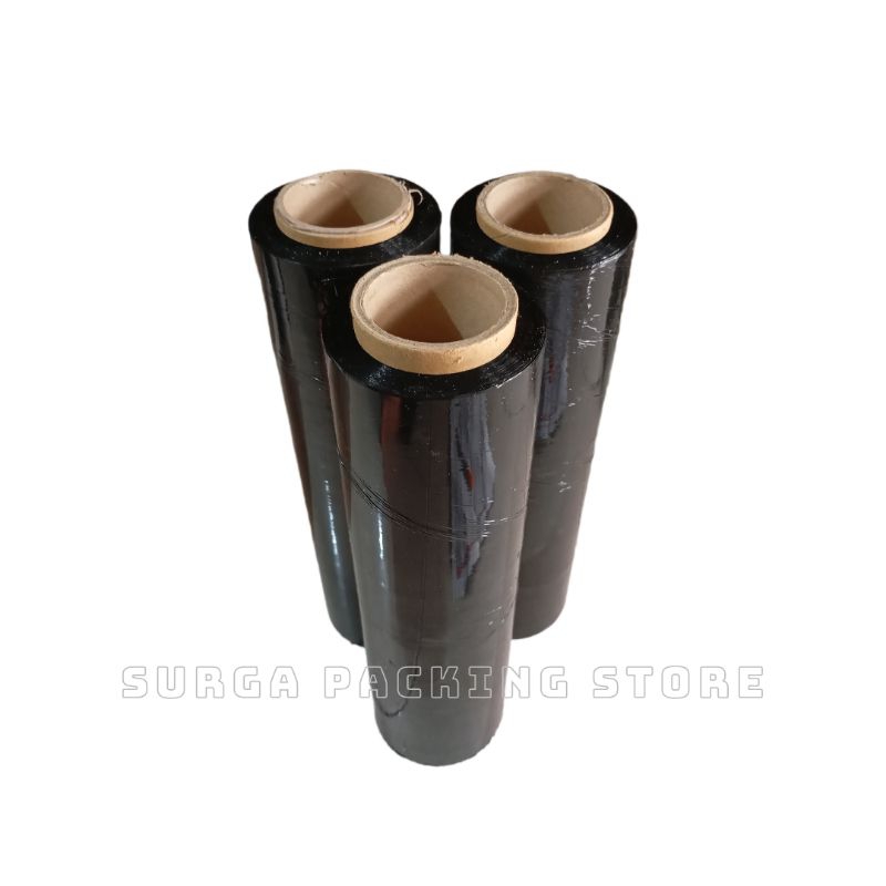 Jual Plastik wrapping hitam 30cm | stetch film black 30cm X 200m ...