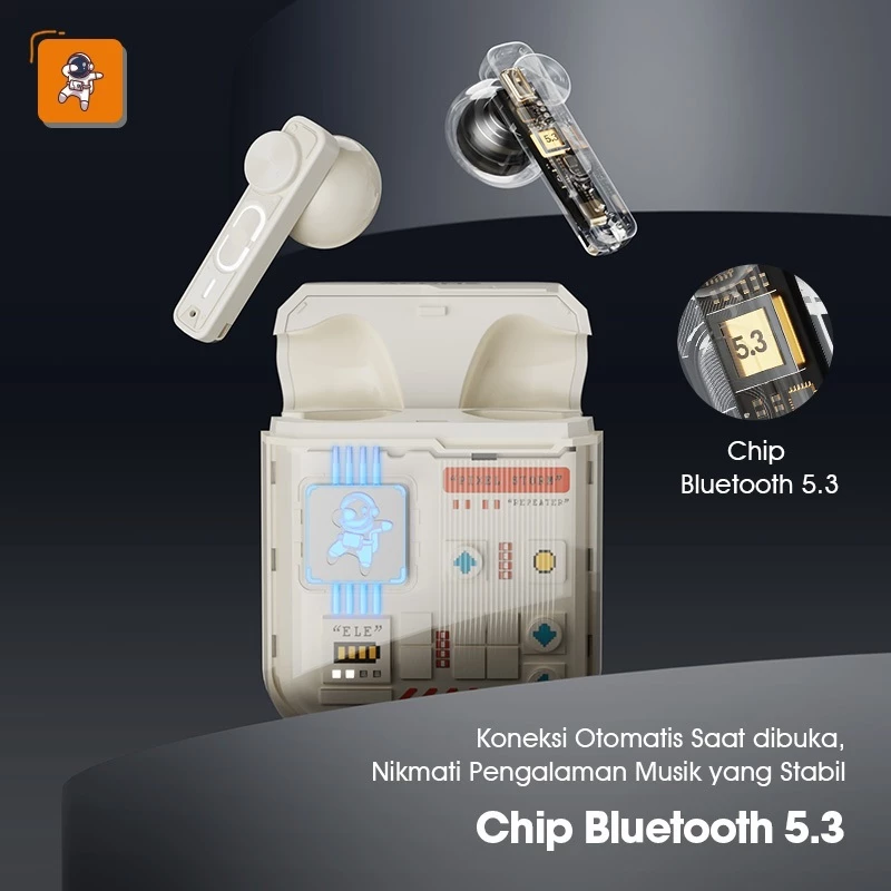 VIVAN X ACOME TWS AT06 Headset Earphone Bluetooth 5.3 Transparent Low Latency 60ms Inpods AT06 - Garansi Resmi 1 Tahun