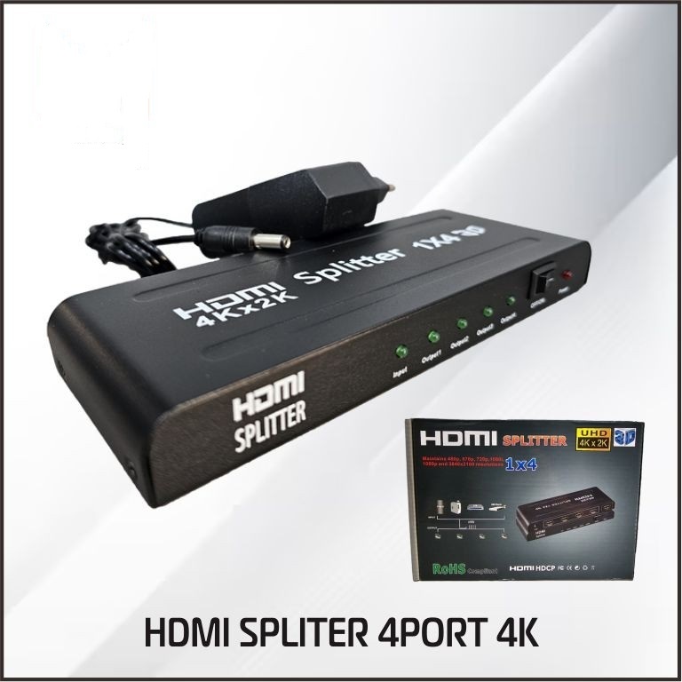 Jual HDMI Splitter / Spliter 2 port- 4 port Full HD 1080p 3D 4K V1.4 ...