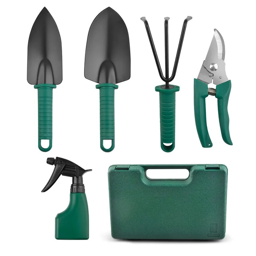 Set Peralatan Berkebun 7 in 1 - Sekop Tanaman Garu Mini - Semprotan - Gunting Dahan Ranting Pruning Berkebun