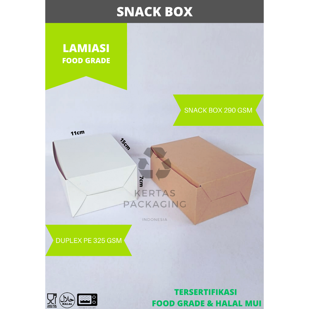 Jual Dus Snack Box Kraft Kotak Kue Snack Box Duplex Box Fried