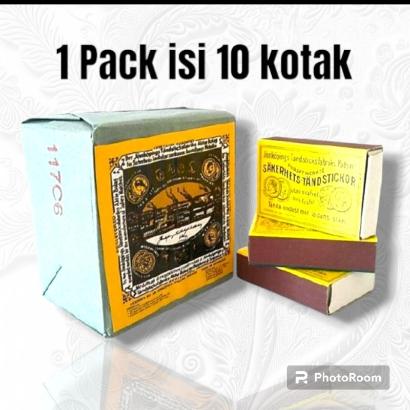 Jual Dollar Korek Api Kayu 1 Pak isi 10 Kotak Kecil ORIGINAL sakerhets ...
