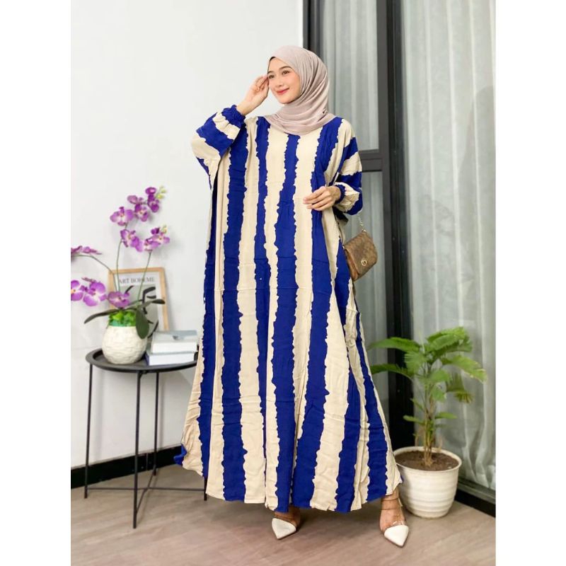 Jual kaftan jumbo salur rayon premium terbaru murah meriah kain tebal halus Shopee Indonesia