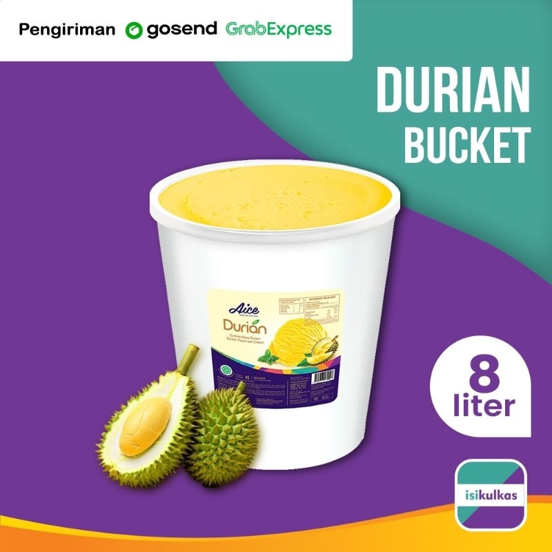 Jual Aice Es Krim Ice Cream Ember Rasa Durian 8 Liter | Shopee Indonesia